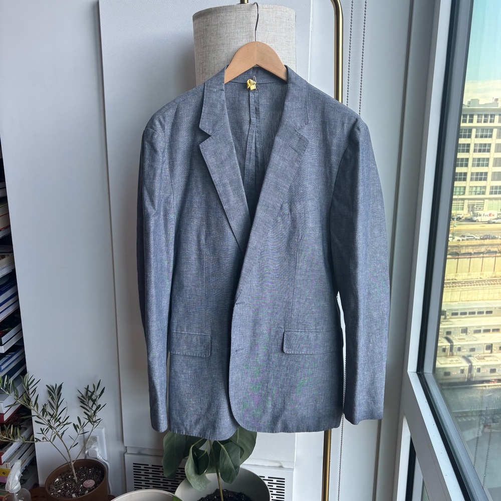J. Crew Ludlow Slim Fit Blue linen cotton blazer